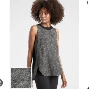 Athleta Tank Top Womens Extra Small Gray Black Sleeveless Performance Athletic